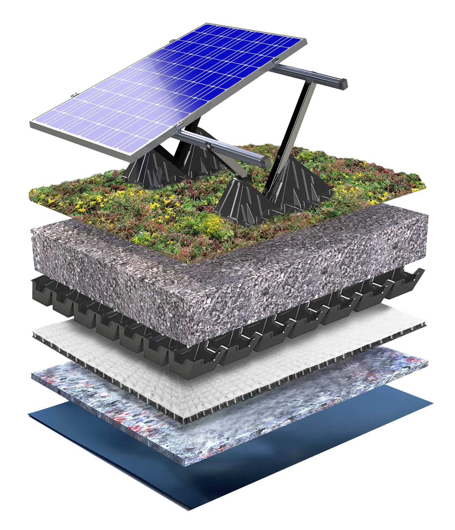 Solar sedum roof